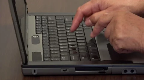 Close up of hands using a keyboard computer 4k Video stock 46216666