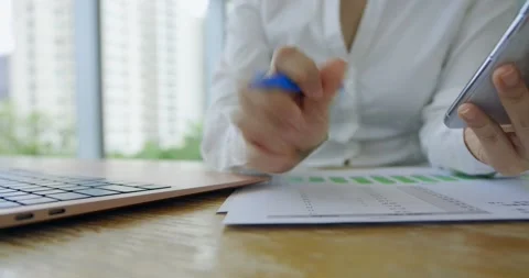 Close up of hands using laptop at work Stock Footage 207353776