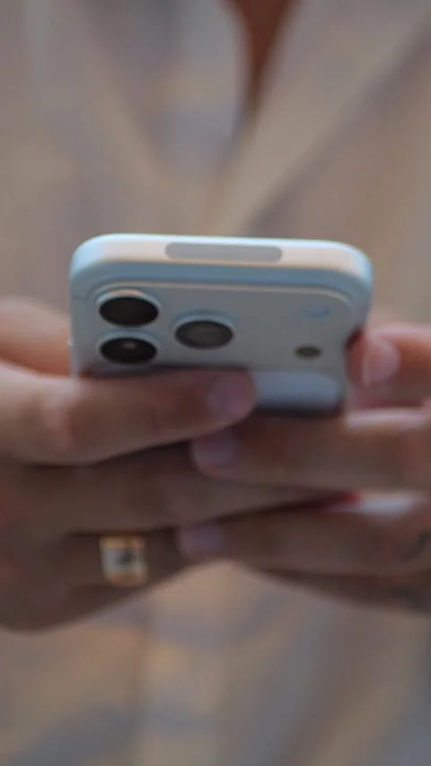 Close-Up of Hands Using Smartphone. Mobile Technology... Stock Footage 344455231