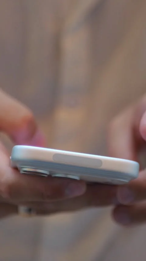 Close-Up of Hands Using Smartphone Touchscreen, Mobile Technology... Stock Footage 344455241