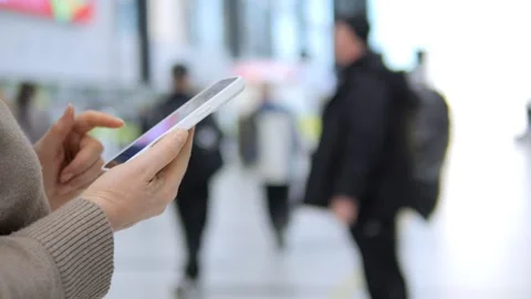 Close-up of hands using tablet Stock Footage 343838695