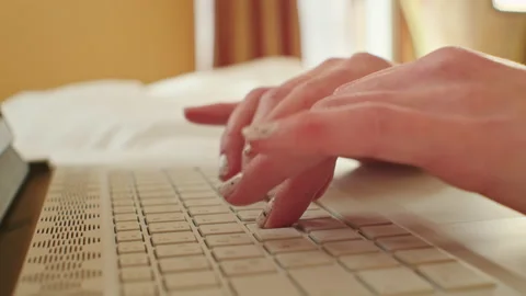 Close up hands This video captures the essence of successful work from home as a Stock Footage 236721841