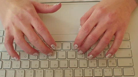 Close up hands This video features a young woman's work-from-home routine during Stock Footage 236613928