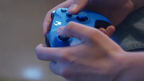 Close Up of Hands on Video Game Controller Stock Footage 74513337