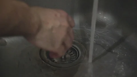 Close up hands washing in the sink Stock Footage 104460923