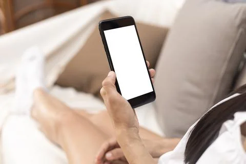 Close up hands of woman using mobile phone, cell phone in coffee shop. Hands  Stock Photos
