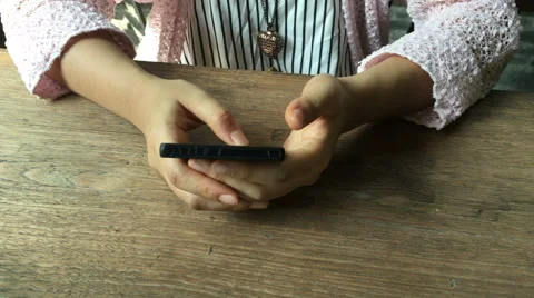 Close up of hands woman using typing on smart phone cellphone. Stock Footage 60638079