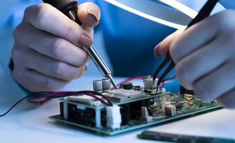 Close up hands working with tools Stock Photos