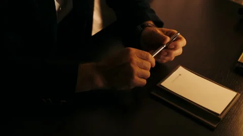 Close-up hands writing in a notebook Stock Footage 274452988