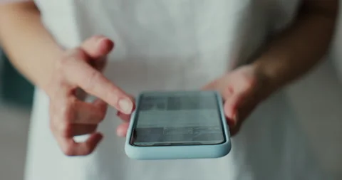 Close up hands young woman using smartphone. Communication internet technology Stock Footage 196923041