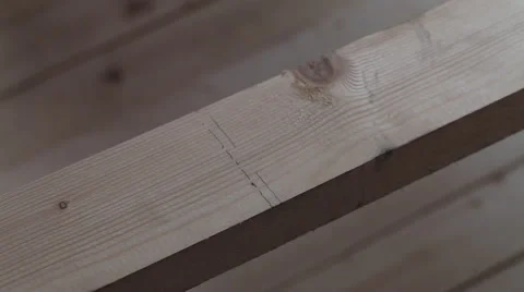 Close up handsaw on wood background Stock Footage 54684893