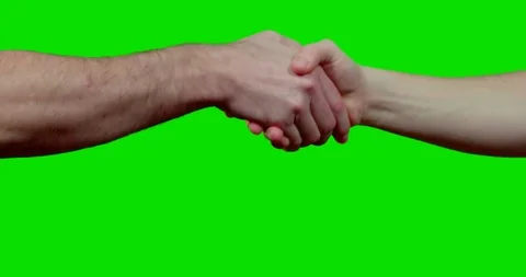 Close up of handshake between two male with greenscreen in background Stock Footage 121515055
