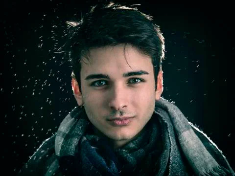 Close-up of handsome young man in studio Stock Photos