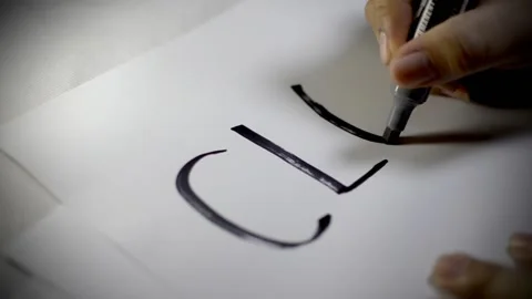 Close handwriting with black pen Stock Footage