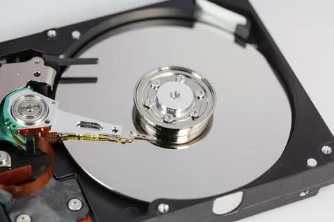 Close up of hard disk with abstract reflection Stock Photos