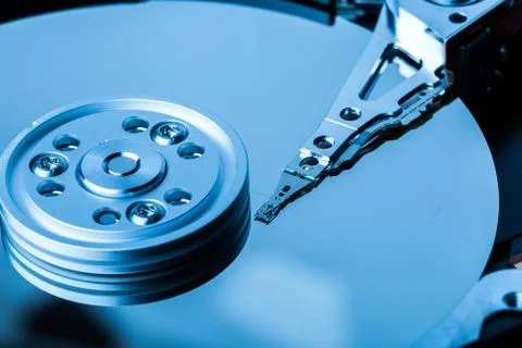 Close up of hard disk with clean surface Stock Photos