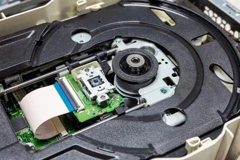 Close up of hard disk hard disk magnetic tape inside, open cover hard disk Stock Photos