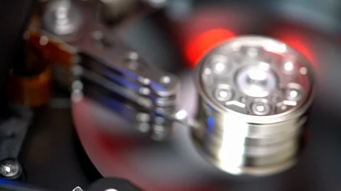 Close up hard drive disc Stock Footage 92346435