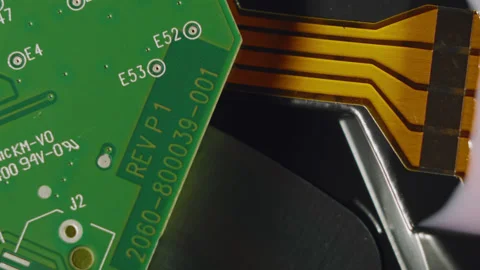 Close-up of hard drive microchips. New HDD hard disk studio shot. 스톡 동영상 143356455