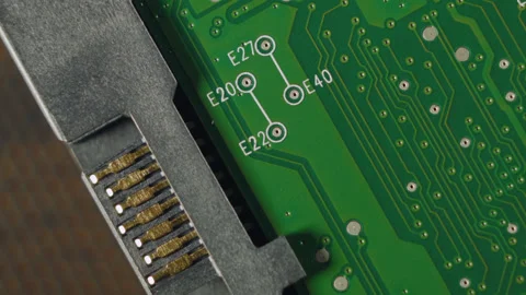Close-up of hard drive microchips. New HDD hard disk studio shot. 스톡 동영상 143361545