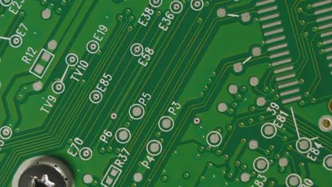 Close-up of hard drive microchips. New HDD hard disk studio shot. Stock Footage