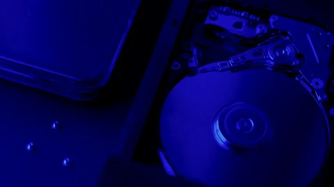 Close-up, Hard Drive, Working, Reparing, Writing, Reading. Stock Footage 326857140
