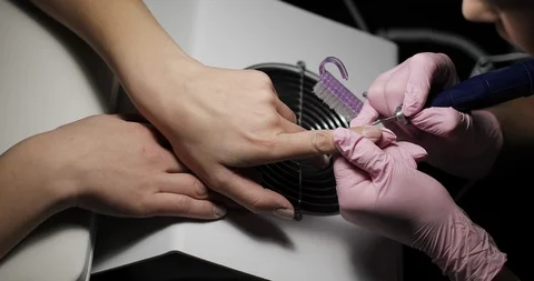 Close-up of a hardware manicure. Stock Footage 103671615
