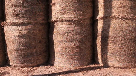 Close up of hay bales 库存影片 39565659