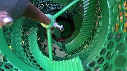 Close-Up of Hazelnut Harvesting Machine Mechanism Stock-Footage 345502589