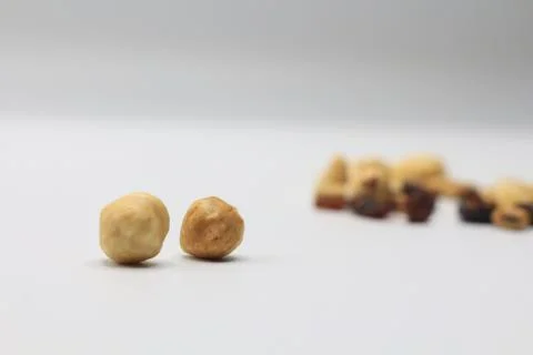 Close up of hazelnuts Stock Photos