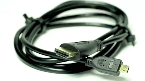 Close up HDMI to Mini Micro HDMI Stock Footage 195926288