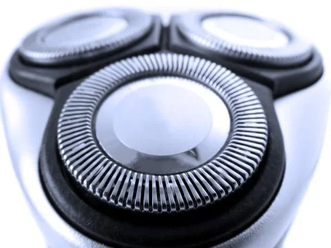 Close up of the head of a modern electric razor Stock Photos