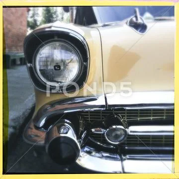 Close up of headlight of vintage car Stock Photos