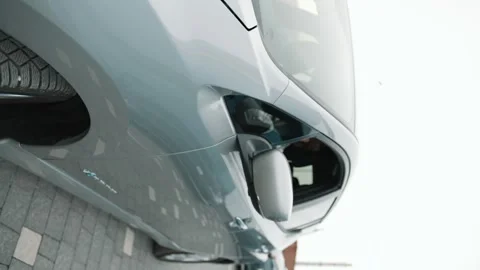 Close up of headlights of modern car. New auto headlamp Video stock 249671403
