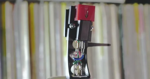 Close up headshell view rotating. DOF headshell bokeh. Hi-fi high end music c Stock-Footage 147265137