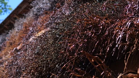 Close-up healing salt being sprayed in salt cooling tower of sanatorium Stock Footage 276136428