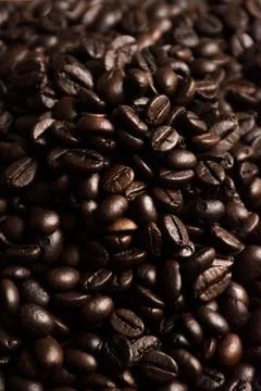 Close-up of a heap of coffee beans Stock Photos