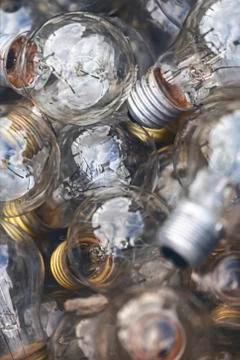 Close up of a heap of light bulbs Stock Photos