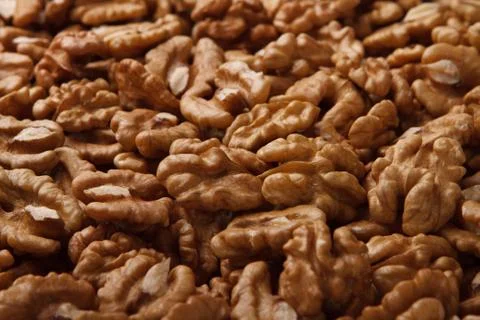 Close-up of Heap of walnuts Stock Photos