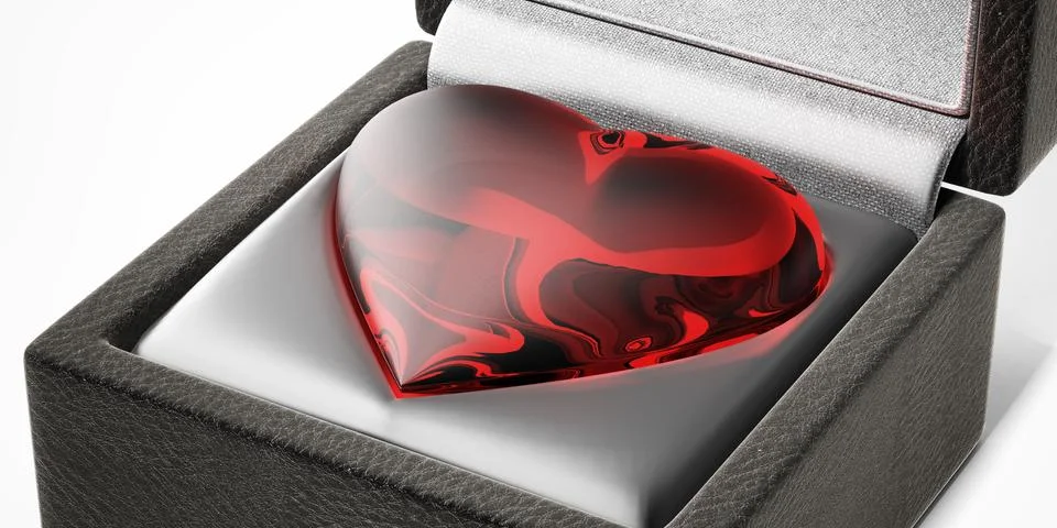 Close up of Heart in the gift box イラスト素材