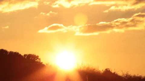 Close-up Heavenly Sun Set sunset Time Lapse Stock Footage 31180348