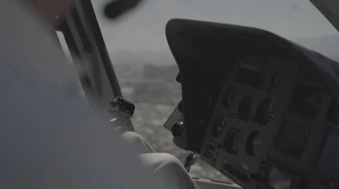 Close up of Helicopter Controls, with audio Stock Footage