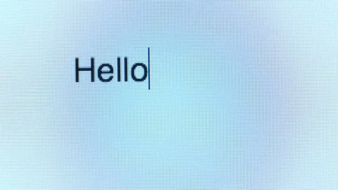 Close up of hello on a computer screen Video stock 85380860