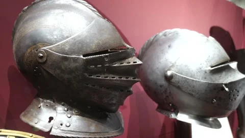 Close helm profile detail palace armoury grand master's palace valletta Stock Footage 341772653