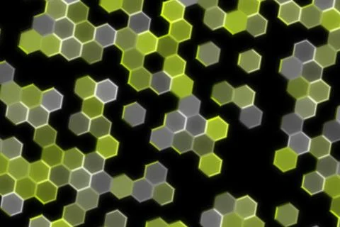 Close-up of hexagonal honeycomb pattern with black background Stock Illustration