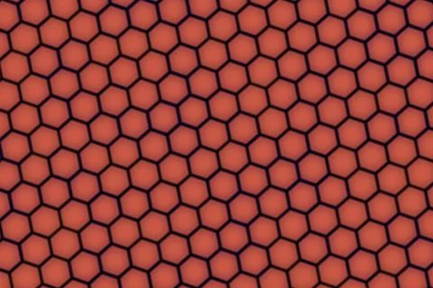 Close-up of hexagonal orange tiles on a surface Stock Illustration