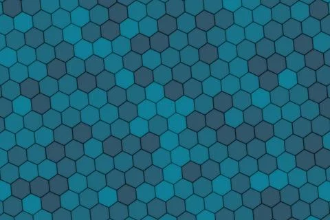 Close-up of hexagonal tiles in shades of blue and green Stock Illustration