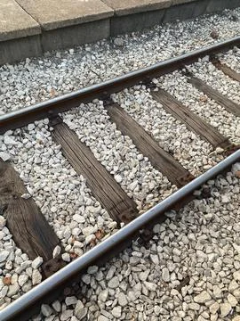 Close-up high-angle view of railway tracks Stock Photos