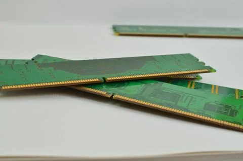 Close-up of a high-capacity RAM memory for a computer, highlighting the imp.. 库存照片