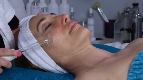 Close up high frequency treatment Stock Footage 109127131